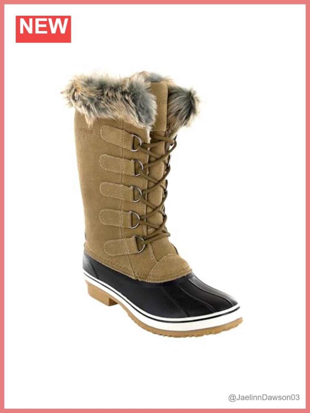 Waterproof Suede Snow Boots Mid Calf Thinsulate